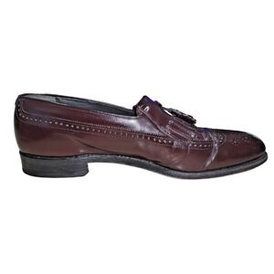 ET Wright Men's Burgundy‎ Wingtip Kiltie Tassel Loafers Dress Shoes Size 11.5 B